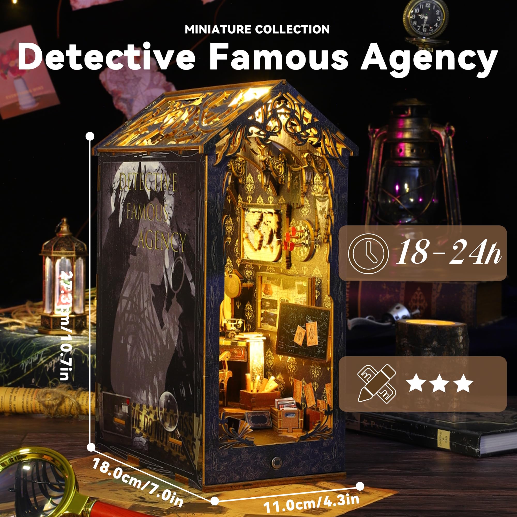 Amazon | FleverドールハウスDIYブックヌークミニチュアキット、本棚