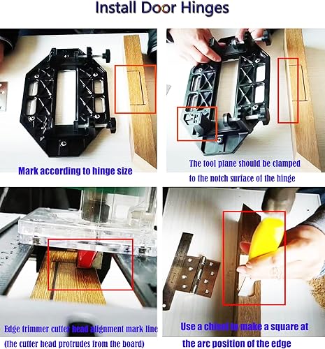 Miniatura 3 de Plantilla de bisagra de puerta de aleación de aluminio, agujero de bisagra de puerta, abridor de agujeros para carpintería, bisagras para