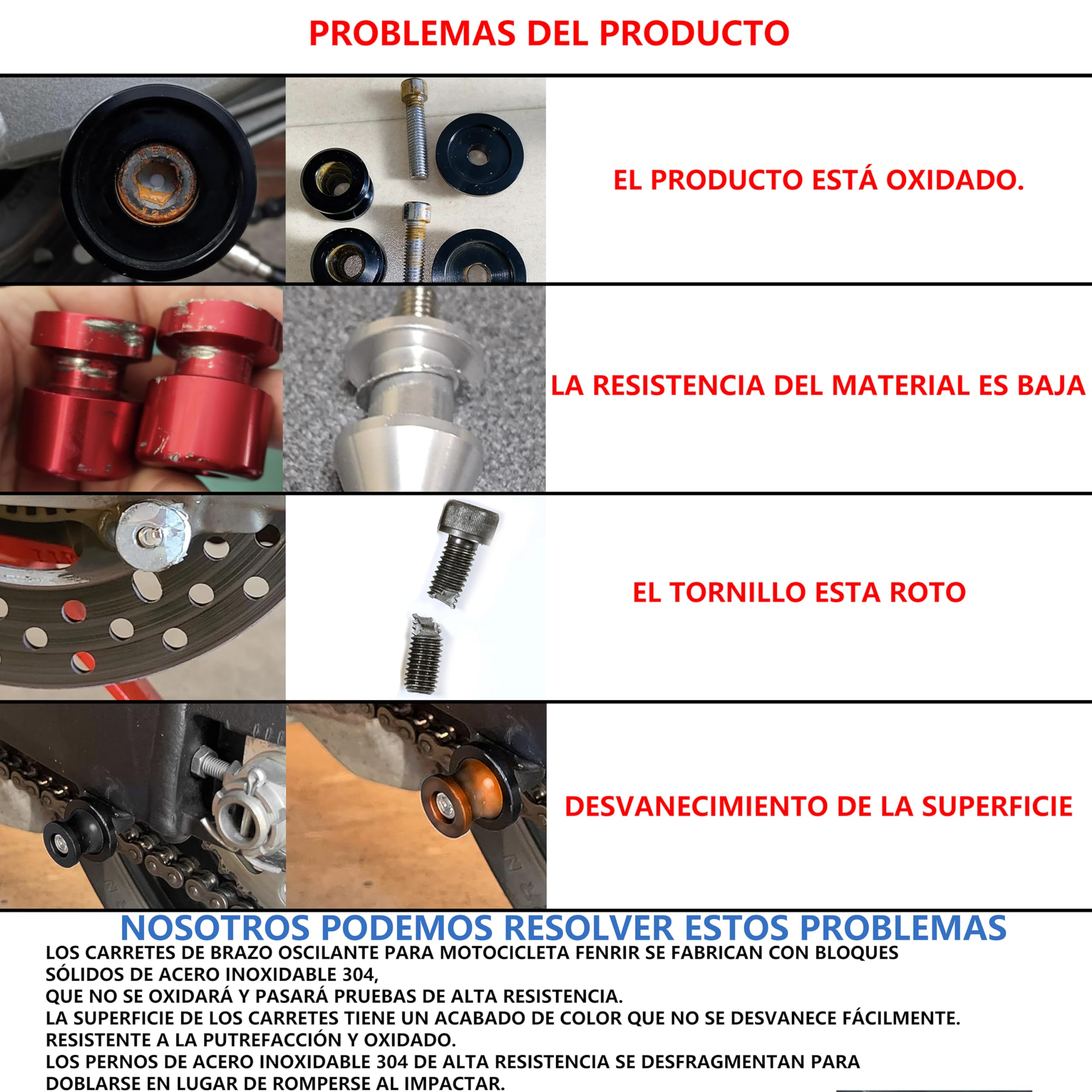 FENRIR Diábolos Moto Carretes de Brazo oscilante para Motocicleta Bobinas para Caballete de Paddock para M8 ZH2 Z900 Z650 ZX10R ZX6R Ninja CBR1000RR CBR600RR S1000RR S1000R GSXS1000 GSXR1000 GSXS750