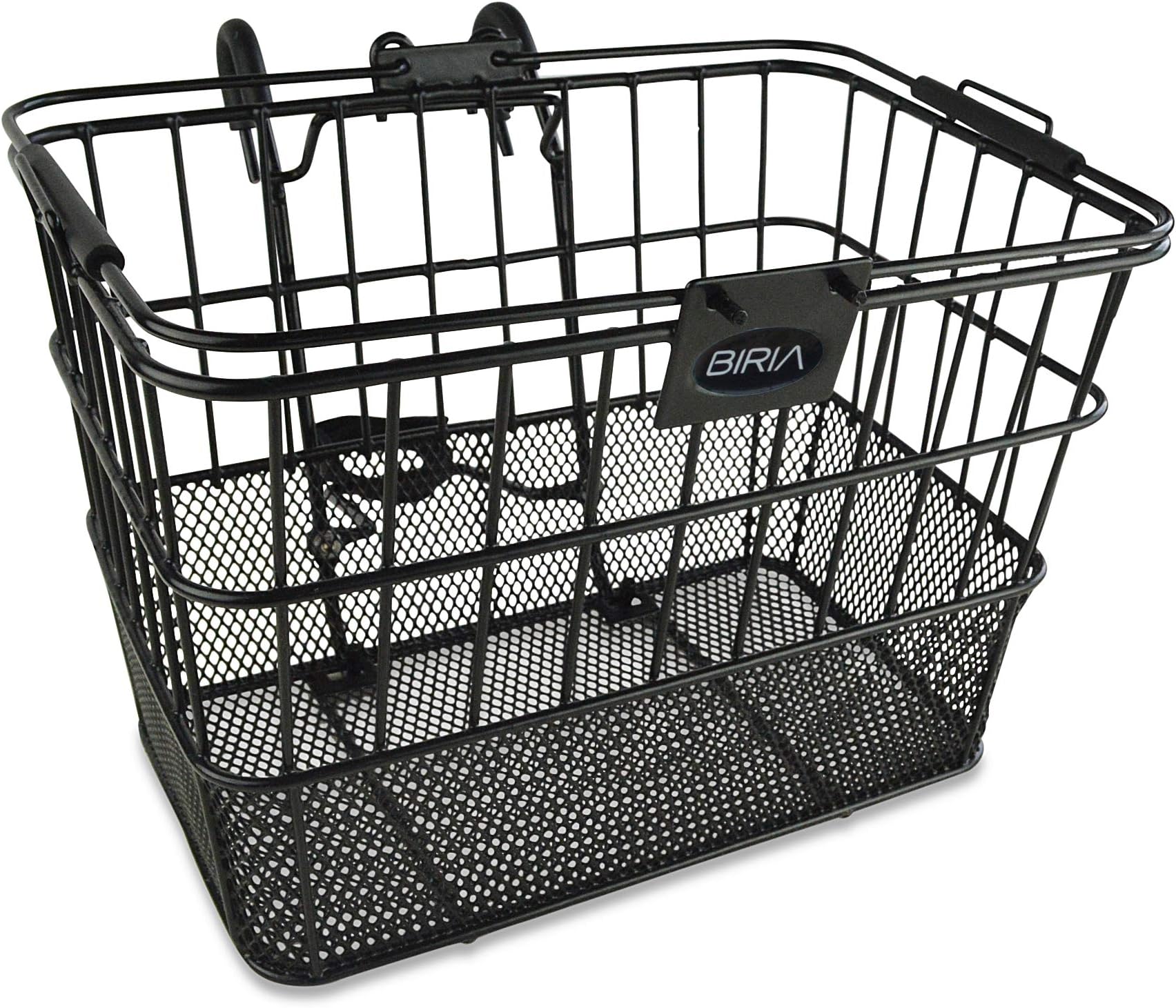 Bicycle Basket Lift-Off Detachable, Wire Mesh, with Swing up Handle with Bracket. Weather-Proof Steel.Color: Black, Blue, White