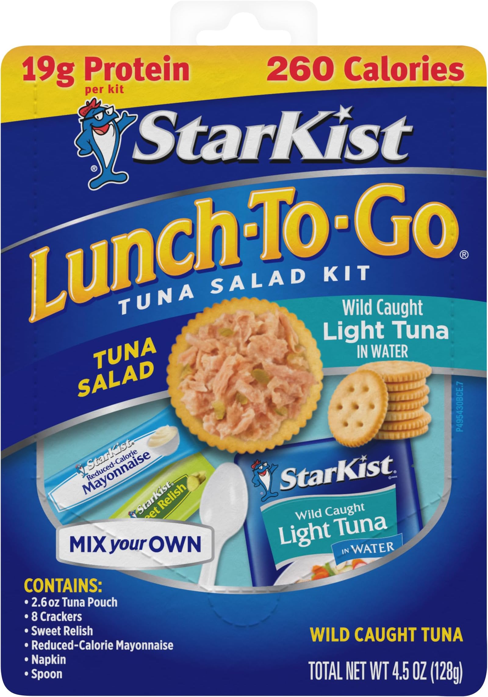 StarKist Lunch-To-Go Mix Your Own Tuna Salad, Chunk Light Tuna Pouch, 4.5 Ounce Kit, 1 Pack