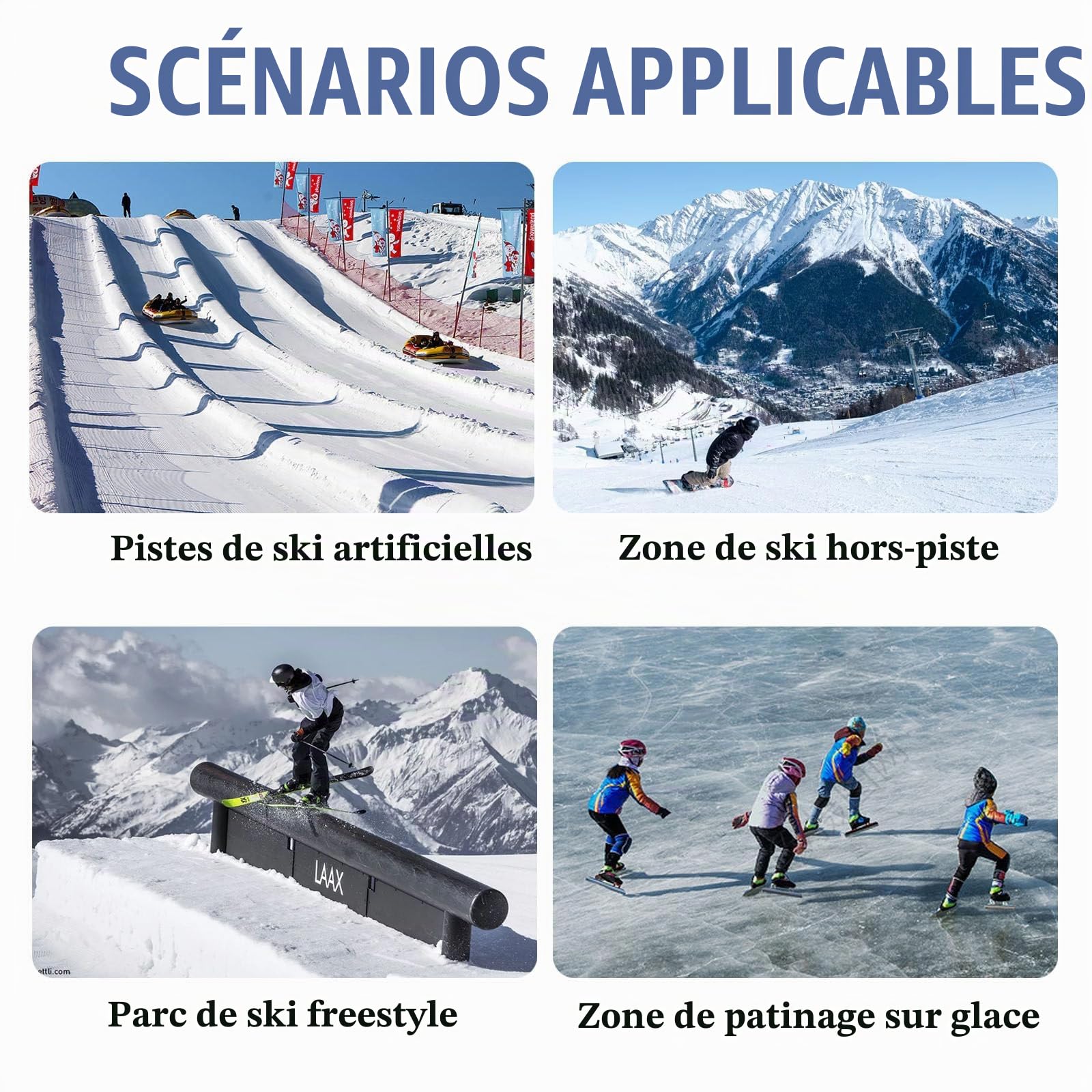 Trottinette des Neiges pour Adultes & Adolescents | Ski Arrière Rotatif 360° | Cadre en Aluminium Renforcé | Luge Tout-Terrain pour Le Hors-Piste, Les Pentes Damées & L'Aventure Neigeuse Black