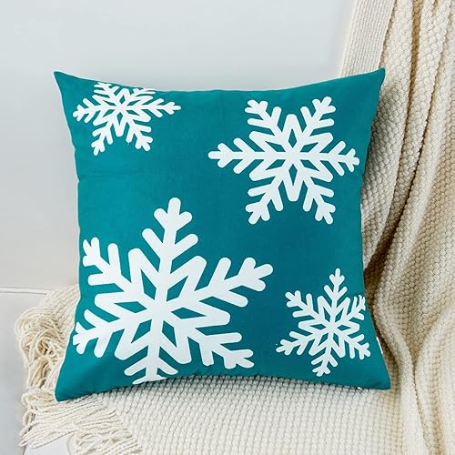 Miniatura 4 de HWY 50 Fundas de almohada decorativas color verde azulado de 20 x 20 pulgadas para sofá, sala de estar, cama, fundas de cojín cuadradas suaves con