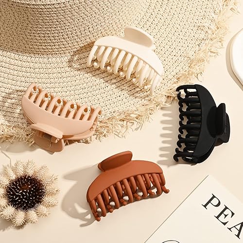 Miniatura 5 de DEEKA 4 pinzas para el cabello de doble fila, 2.5 pulgadas, pinzas medianas para cabello fino, clips pequeños mate, accesorios para el cabello corto