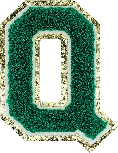 Miniatura 49 de Jongdari Letras termo-adhesivas para ropa, parche de letras de felpilla con brillantina del alfabeto, apliques para coser con adhesivo planchado, 8