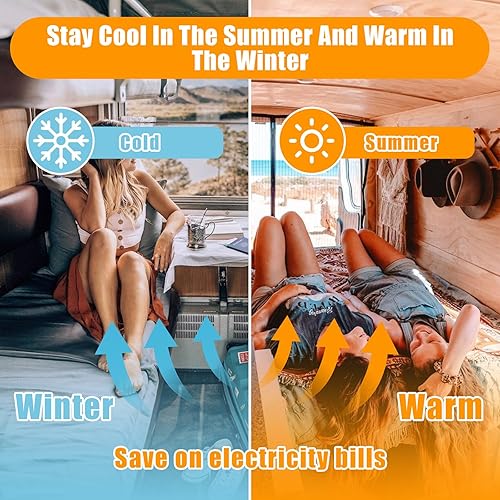Miniatura 4 de Oungy 2 aisladores de ventilación de caravana de 14 x 14 x 2.75 pulgadas, funda aislante antideslizante para caravana, almohada de ventilación de