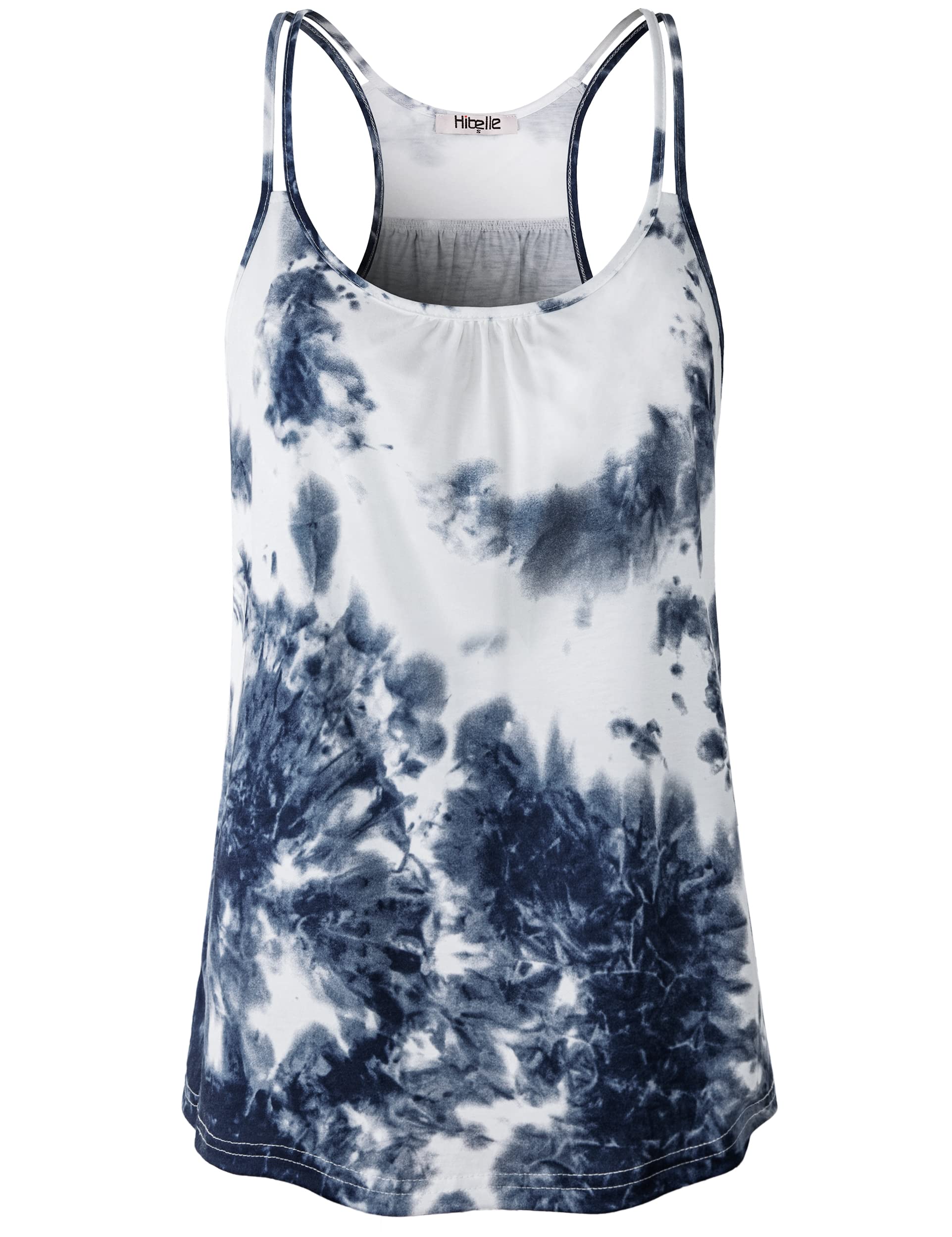 Hibelle Tank Top for Women Yoga Workout Running Tank Tops for Women Spaghetti Strap Racerback Athletic Womens Tank Tops Loose Fit Summer Casual Clothes 2022 Blue Tie Dye X-Large