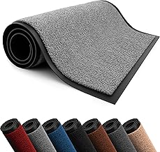 Lexell Door Mats Indoor, Highly Absorbent Washable Doormat, Heavy Duty Non-Slip Rubber Backed Floor Mats for Front & Back Door (Grey, 40 cm x 60 cm)
