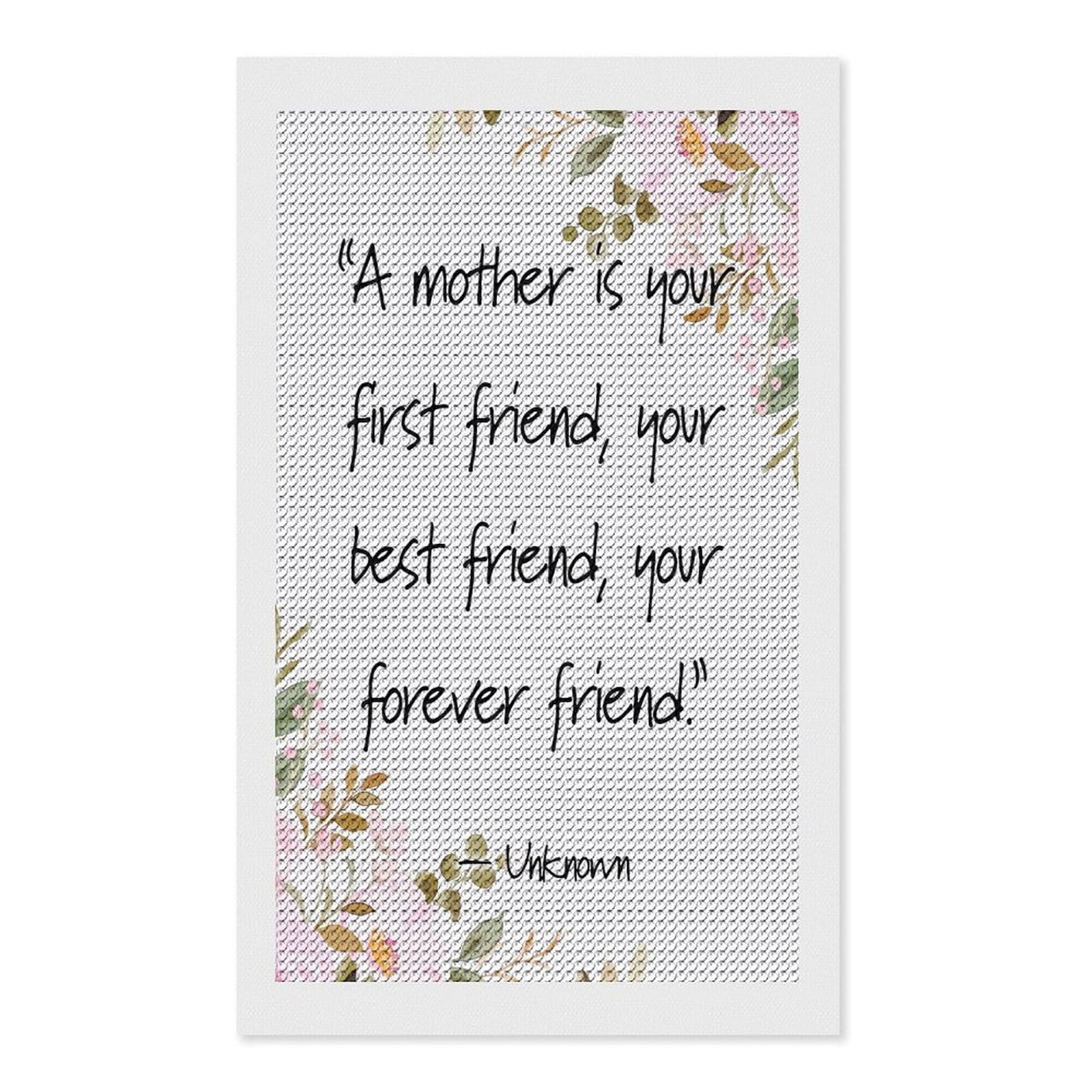 Junmoney Love Mom Diamond Art Canvas 12"x20", for Teens, Nice Detail and Sparkle, Farmhouse Decor, Festive Craft Gift, Easy to Enjoy