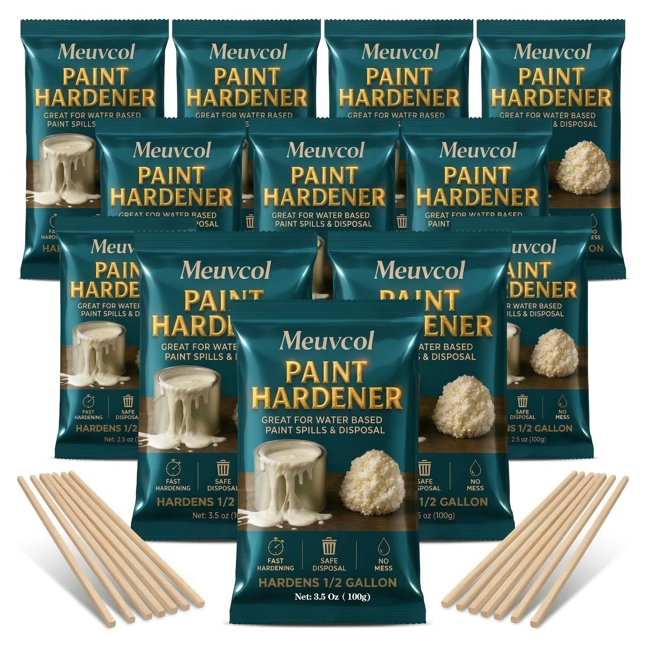 Meuvcol Paint Hardener for Disposal,12 Pack Fast Acting Paint Drying Powder