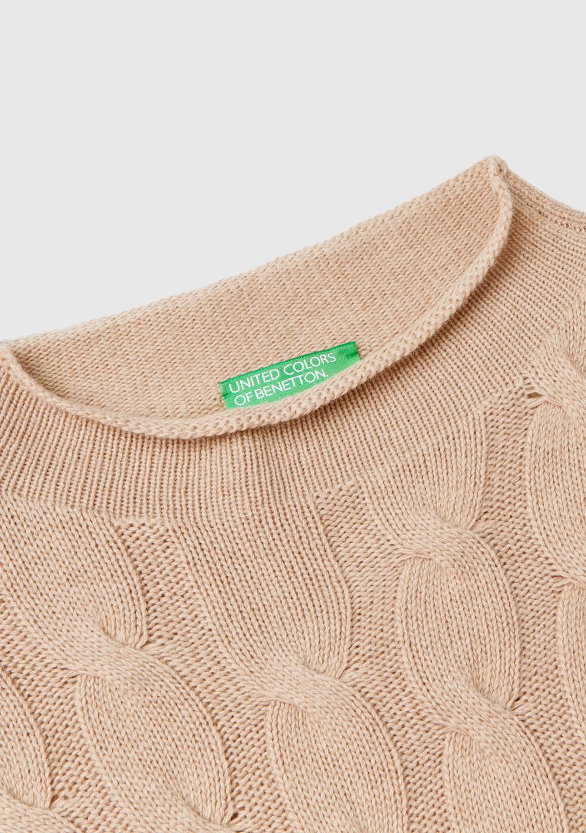 United Colors of Benetton Damen Trikot Rollkragen M/L 1335d2467 Damen Trikot Rollkragen M/L 1335d2467 Pullover, Beige 994 V5, XS (1er Pack)