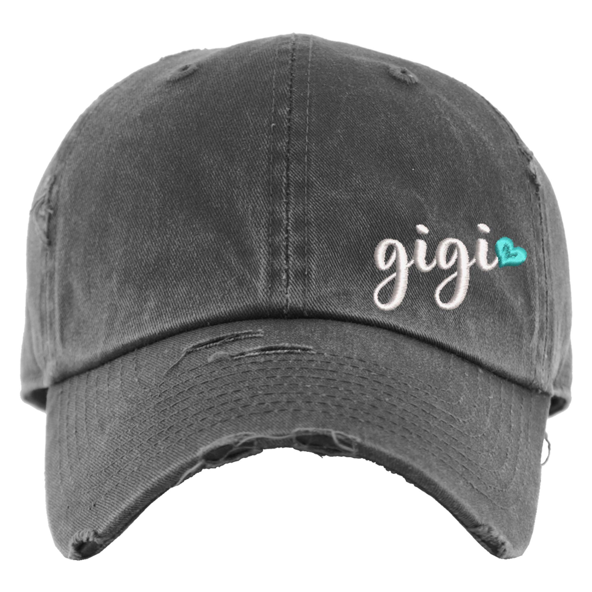 Sew Vivid DesignsGigi w/Heart Hat | Distressed Baseball Cap | Gigi Gift | Grandma Gifts