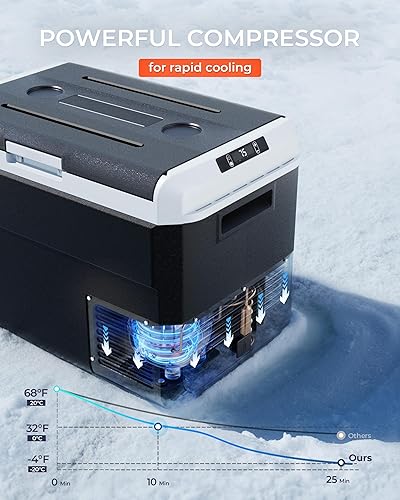 Miniatura 4 de Refrigerador de 12 voltios, enfriador eléctrico de 32 cuartos de galón, refrigerador de automóvil de 12 V24 V CC 100  240 V CA, congelador portátil