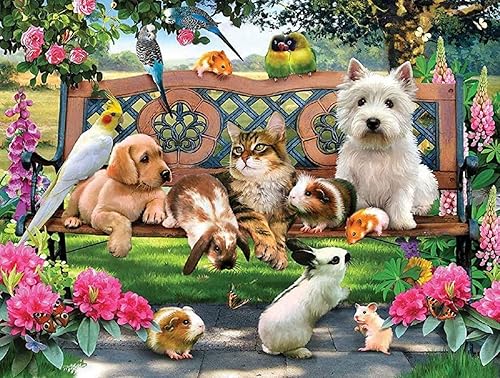 SUNSOUT INC - Pets in The Park - Rompecabezas de 500 piezas por artista: Howard Robinson - Tamaño acabado 18" x 24" - MPN # 54942
