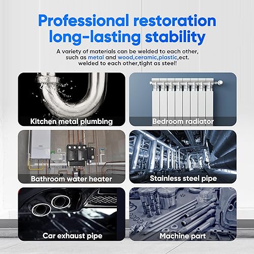 Miniatura 4 de VICPRICME Pegamento de metal, pegamento epoxi de soldadura de metal líquido de 2 partes, 1.76 onzas, masilla de reparación de relleno marino,