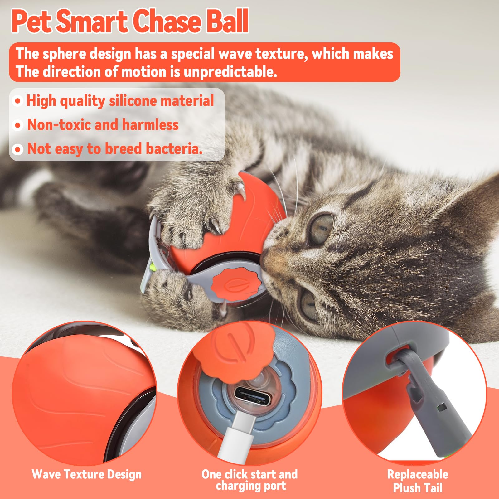 BCYPMYC Speedy Tail 2.0, Smart Interactive Cat Toy With 2 Modes, Stimulate Cats' Hunting Instincts - Image 3