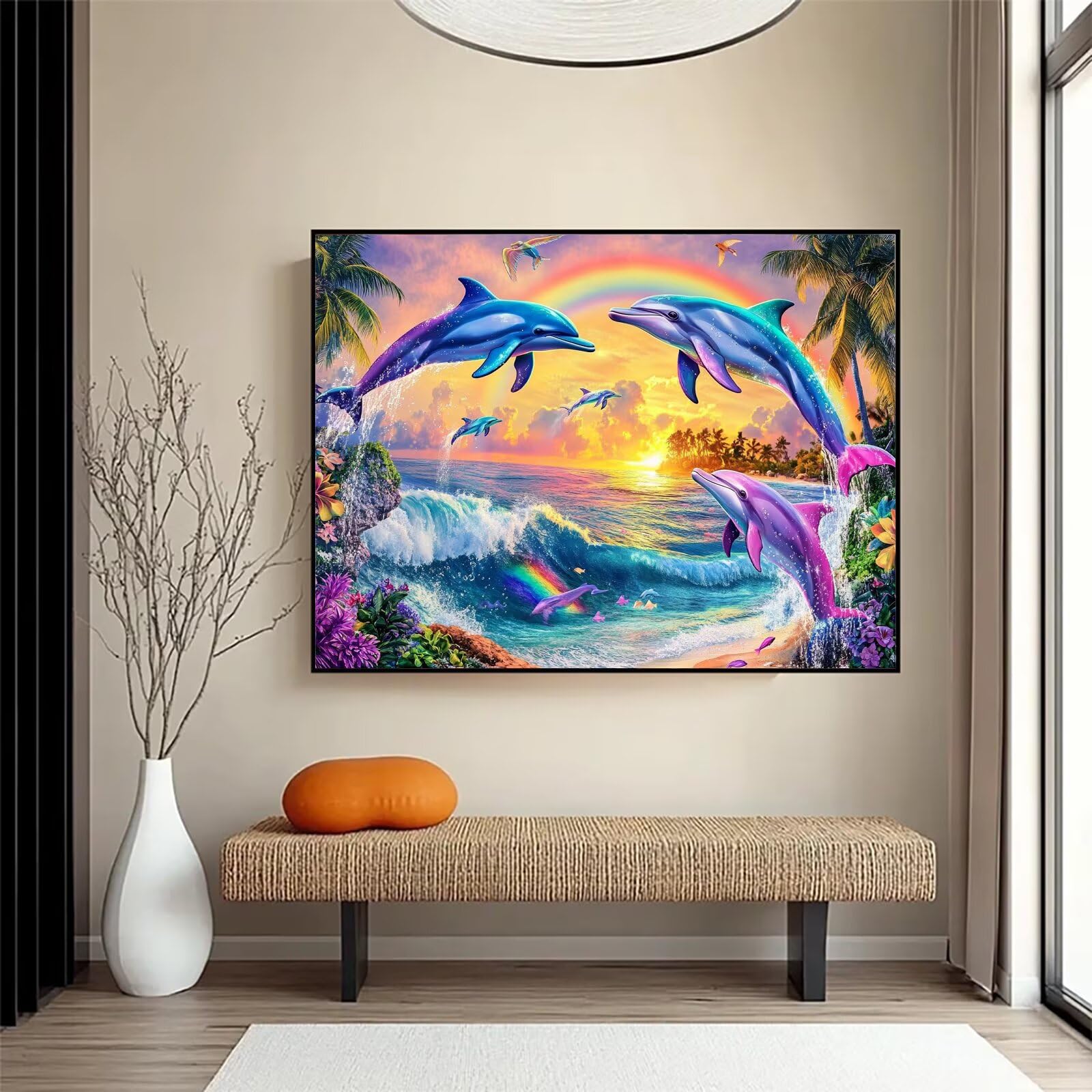 Diamond Painting Delphin, 5D Diamond Painting Erwachsene 70x90cm qw1-597