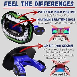 Oral Mart Football Mouth Guard (Green Monster) - Lip Guard Mouthpiece - Football Mouthguard Pacifier Protector