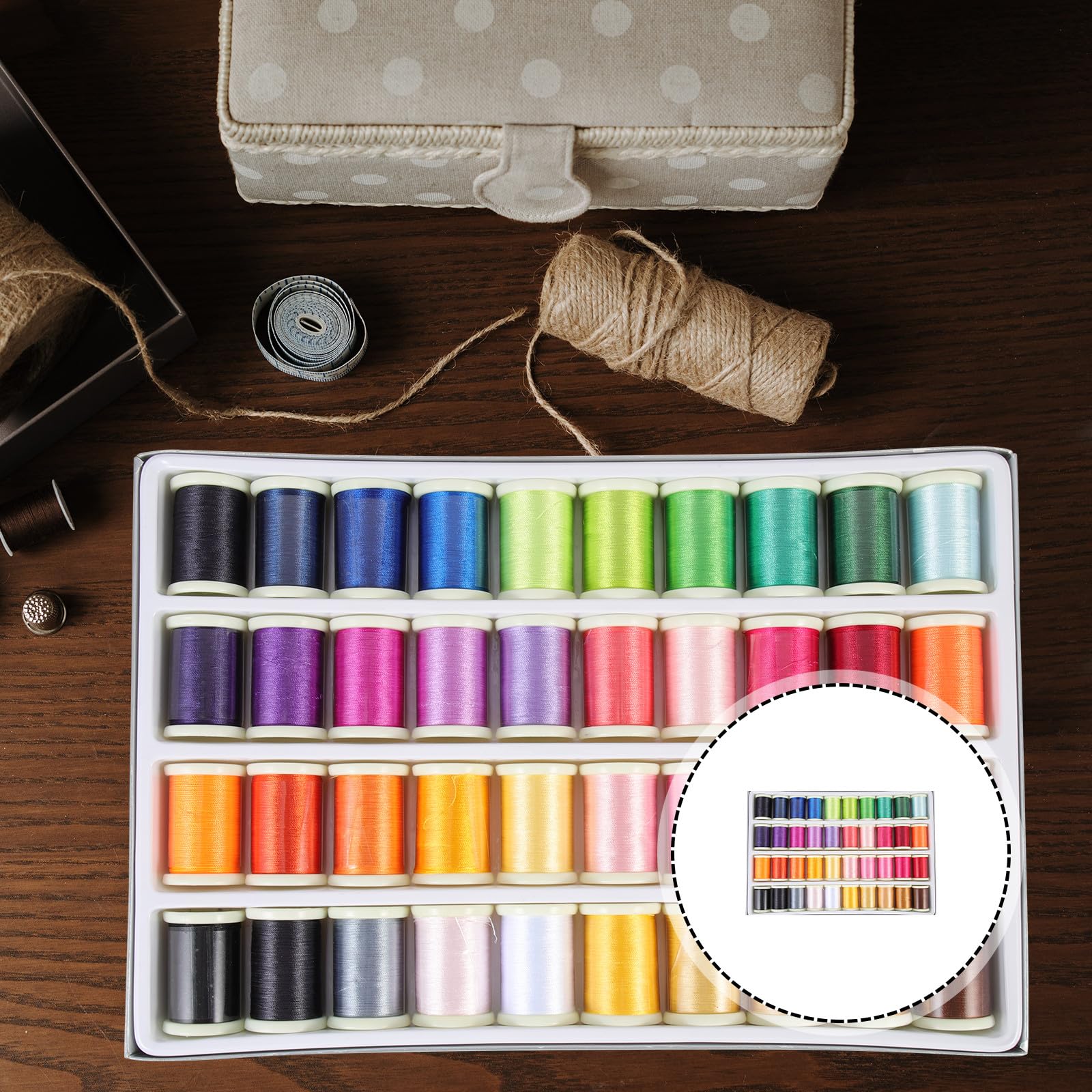 OSOLADY Kit de Hilo de Bordar 40 Rollos de Seda Artificial para Costura y Bordado Diy, Resistente Fina Elaboración, Adecuado para Patchwork y Punto de Cruz