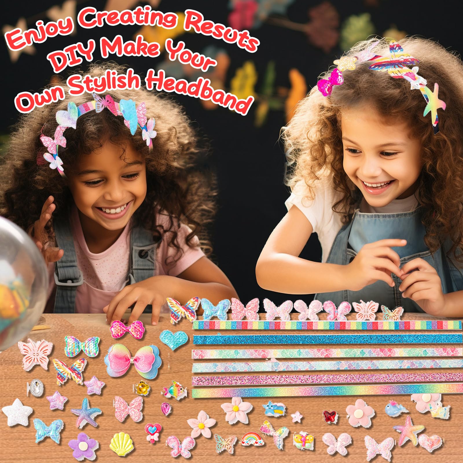 Yolistar Haarreifen Bastelset Für Mädchen – DIY Mit 6 Reifen, Bändern & Accessoires, Ab 5 Jahre