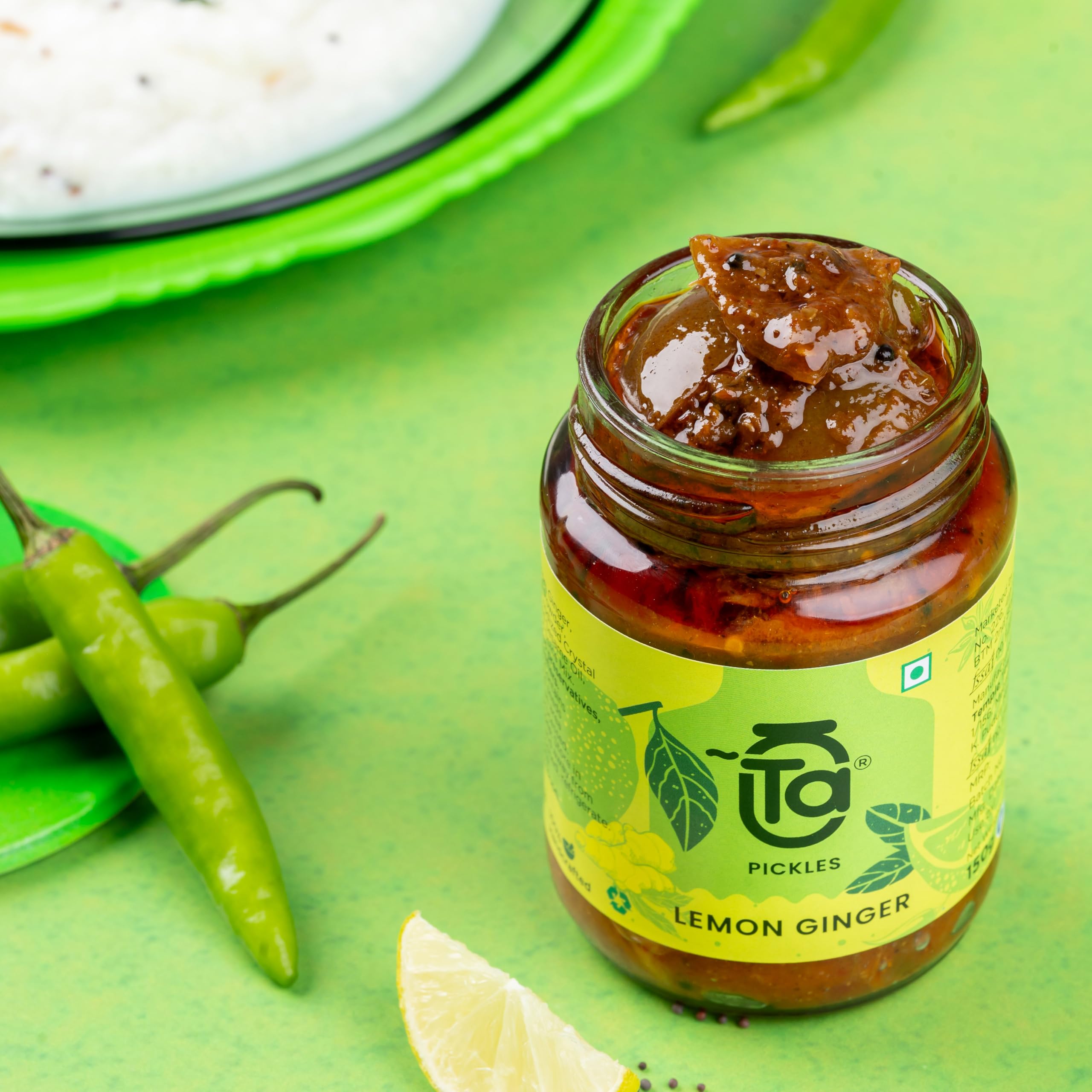 Ta Lemon Ginger Pickle | 150g | Nimbu Adrak Achar | Cold Pressed Oil | Handcrafted | 100% Natural | No Preservatives | Traditional Indian Taste 1