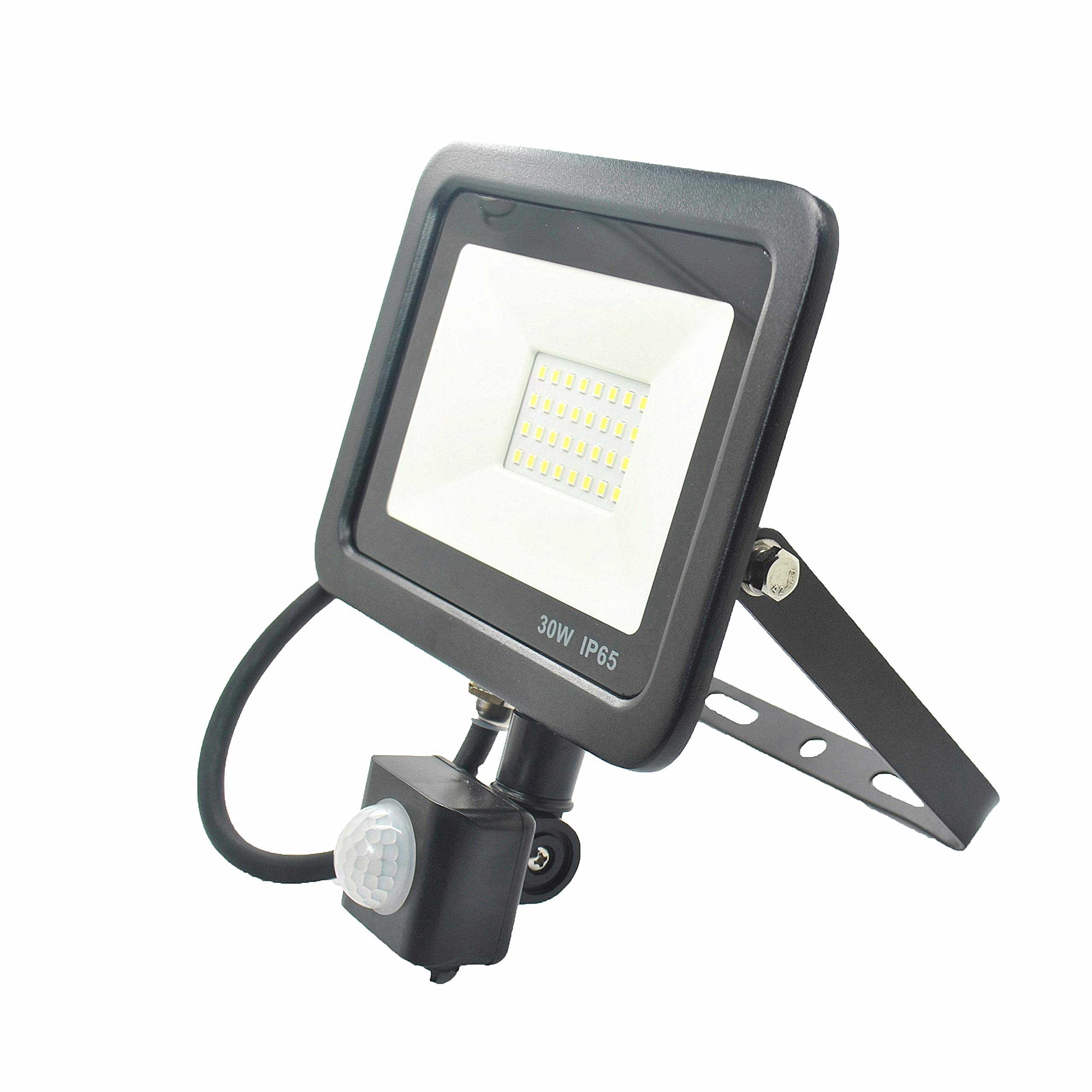 JnDee PIR Motion Sensor LED Flood Light,30W Cool White, IP65 Waterproof Outdoor Security Light