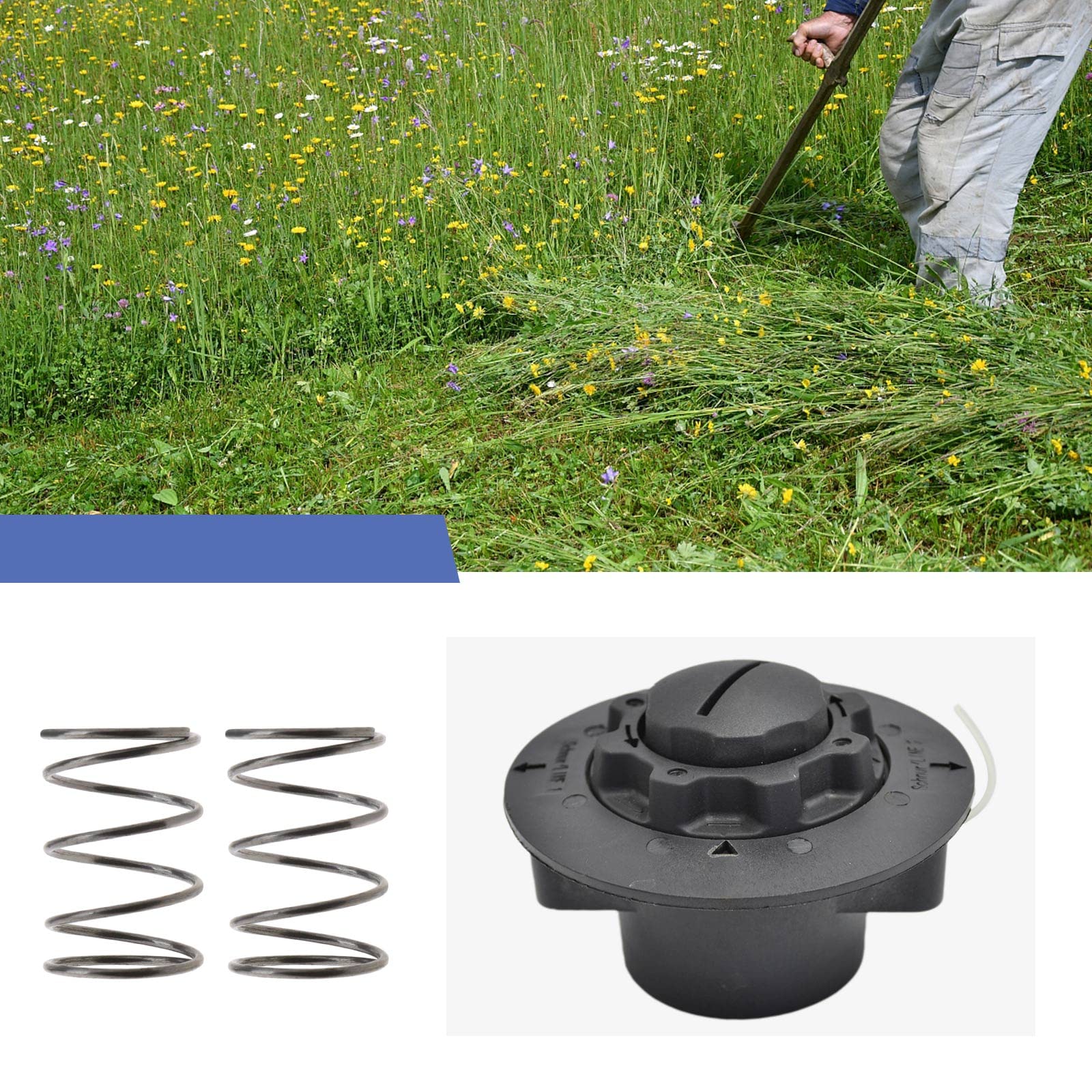 EMSea 6 resortes para Cabeza Recortadora de Vidrio 40067102106 de Repuesto Compatible con Stihl Autocut C5-2 FS38 FS45 FS46 FS50 FS40 FSE60 FSE71 FSE81