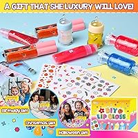 Vista 6 de Kit de bricolaje para hacer brillo labial Jcoos, 73 piezas, divertido, haz tu propio kit de brillo labial para niños, principiante, juegos de brillo