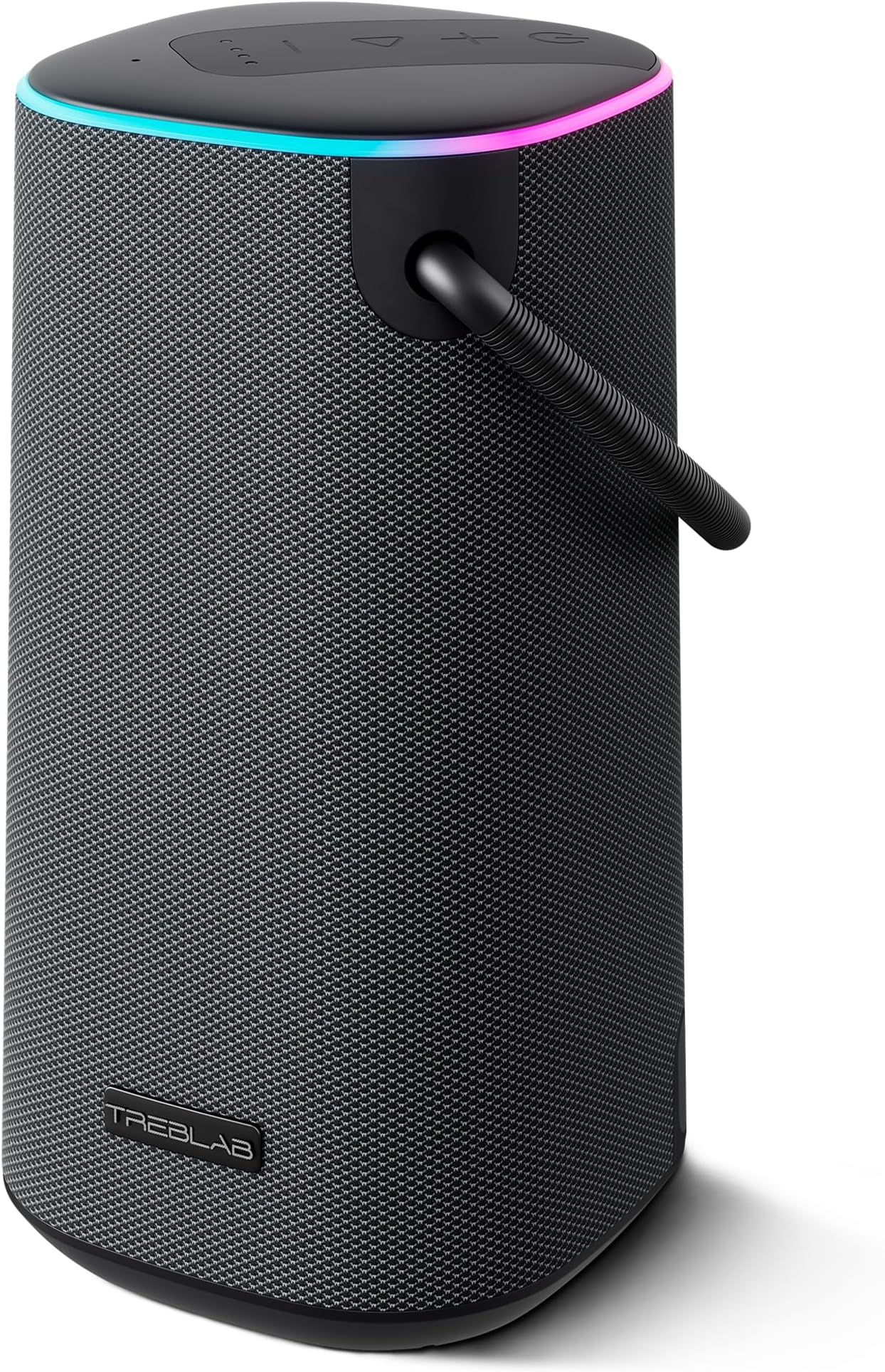 TREBLAB Portable Bluetooth Speaker with Handle - Loud 60W Stereo Sound with Deep Bass, 25H Playtime, Wireless Powerbank, RGB Lights, Dual Pairing, Waterproof - for Home Parties, Outdoor Pool, Golf