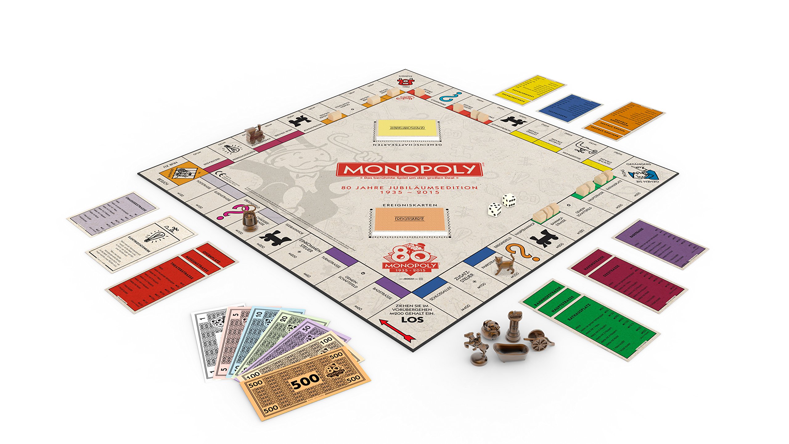 Hasbro Spiele B0622100 - Monopoly 80 Jahre, Familienspiel