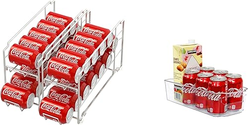 SimpleHouseware Dispensador de latas de bebidas apilables + organizador de cocina
