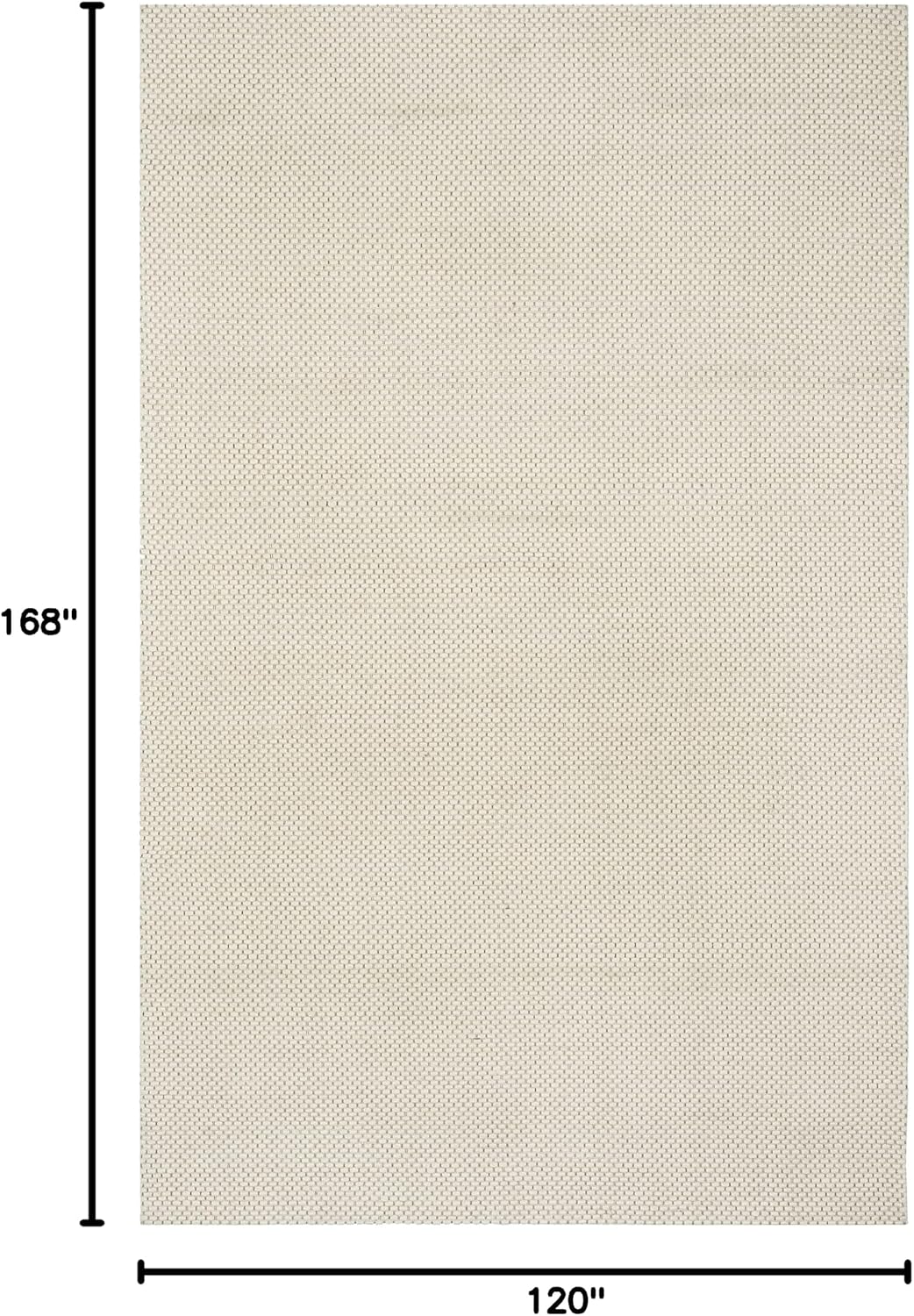 SAFAVIEH Natura Collection Area Rug - 10' x 14', Ivory, Handmade Solid Wool, Ideal for High Traffic Areas in Living Room, Bedroom (NAT801A)
