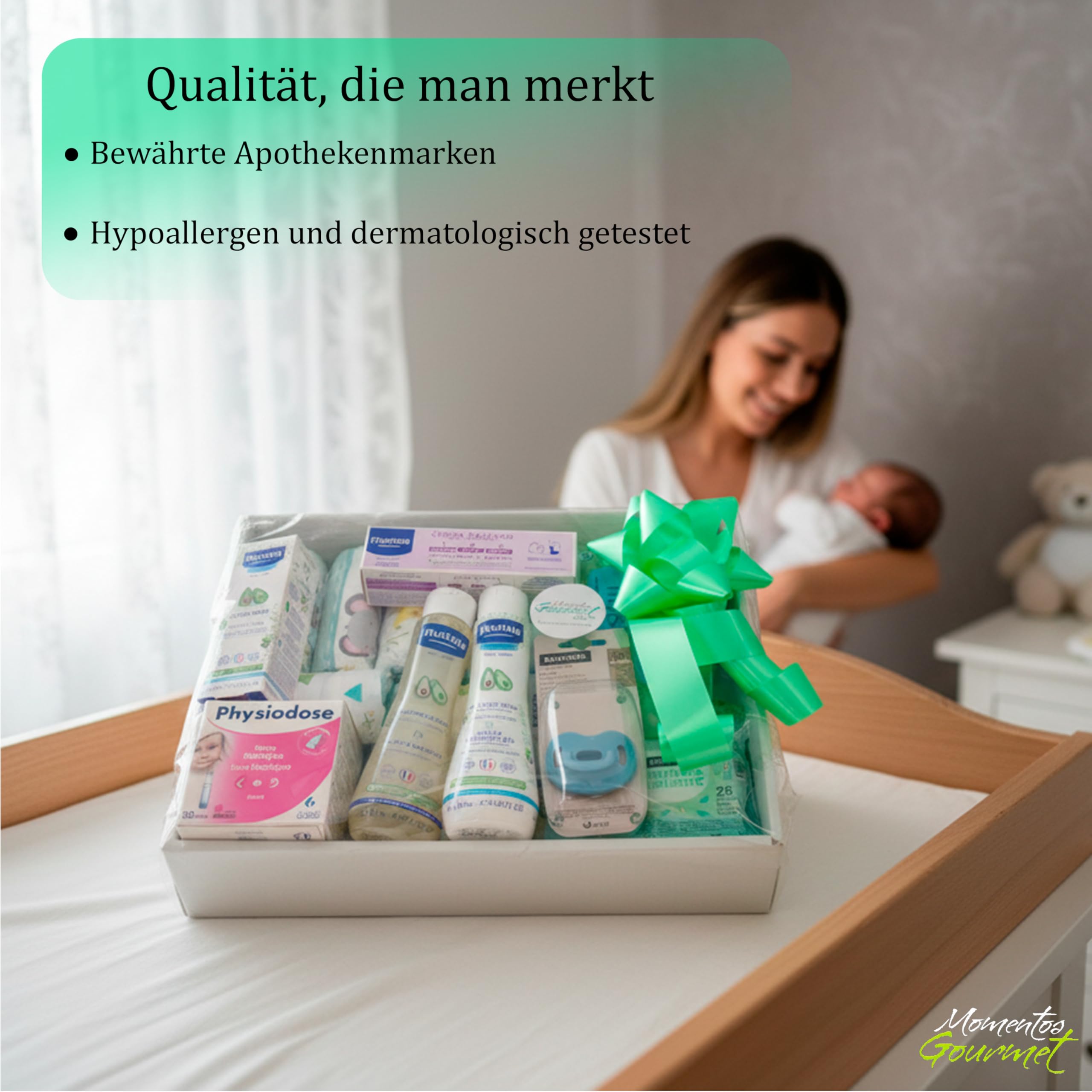Babykorb für Neugeborene, Unisex, für Geburt und Babyparty, Geschenkset mit personalisierbarer Karte, ideal für Taufe und Erstmütter von 0 bis 6 Monaten. Direkter Versand ins Krankenhaus!