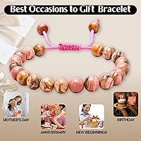 Vista 770 de Amazing Gemstone Crystal Bracelet for Women Men's Gifts - Protection Healing Crystal Bracelet - 8mm Gemstone Beaded Adjustable Bracelet Pulseras