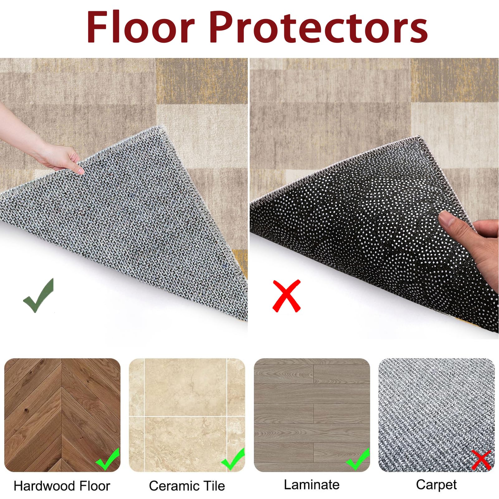 Tappeto Salvapavimento Tappeto Sedia Ufficio Antiscivolo 120 x 160 cm Ufficio Protettore del Pavimento Tappeto per Sedia con Ruote Tappeto Sedia Gaming Pavimenti per Parquet e Pavimenti Duri
