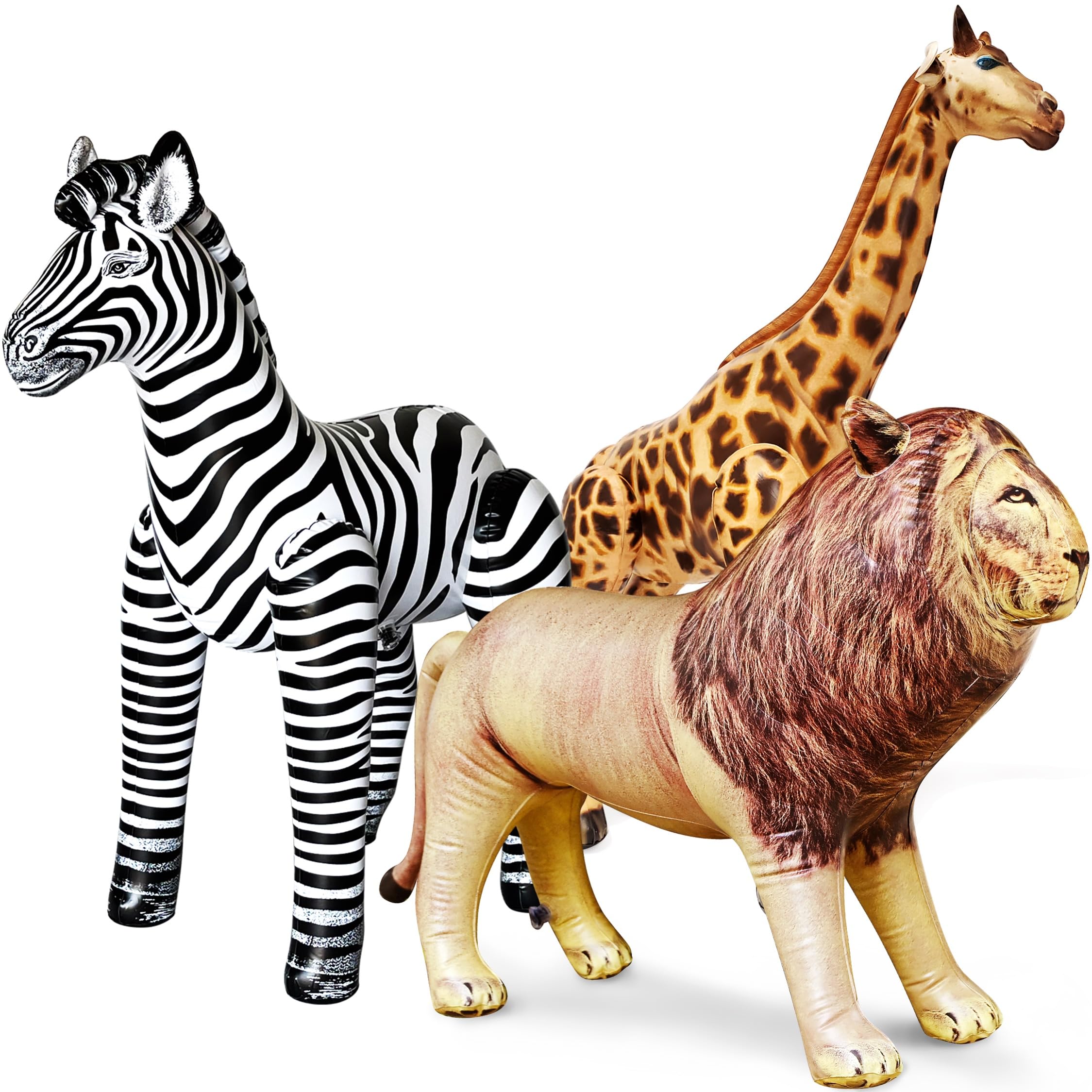 Jet Creations 3 pack Giraffe Zebra Lion safari Great for pool