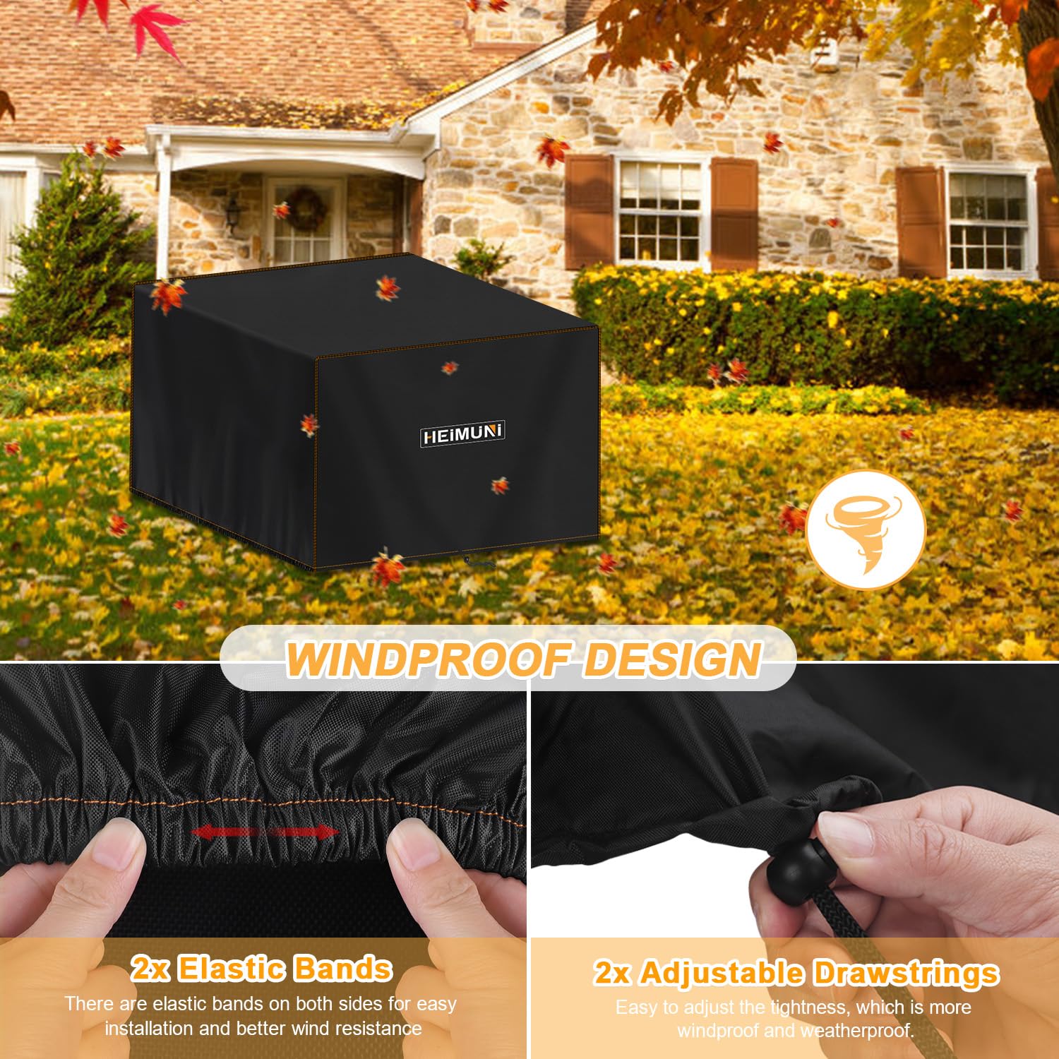 Funda para Barbacoa Exterior Impermeable, 55x50x38cm Funda Protectora para Barbacoa 420D Oxford Funda Parrilla Exterior Cubierta BBQ de Parrilla para Ninja Woodfire OO101UK - 4