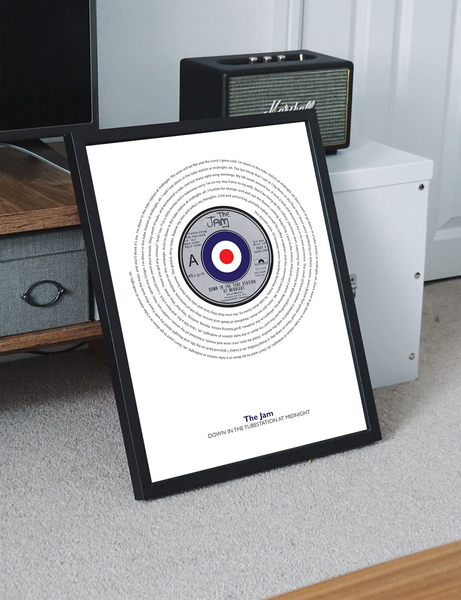 Libretto Designs THE JAM - Down in the Tubestation at Midnight Single Unframed Art Print with Lyrics