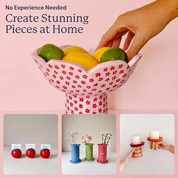 Sculpd Pottery Kit for Adults, Air Dry Clay with Tools, Pastel Tones