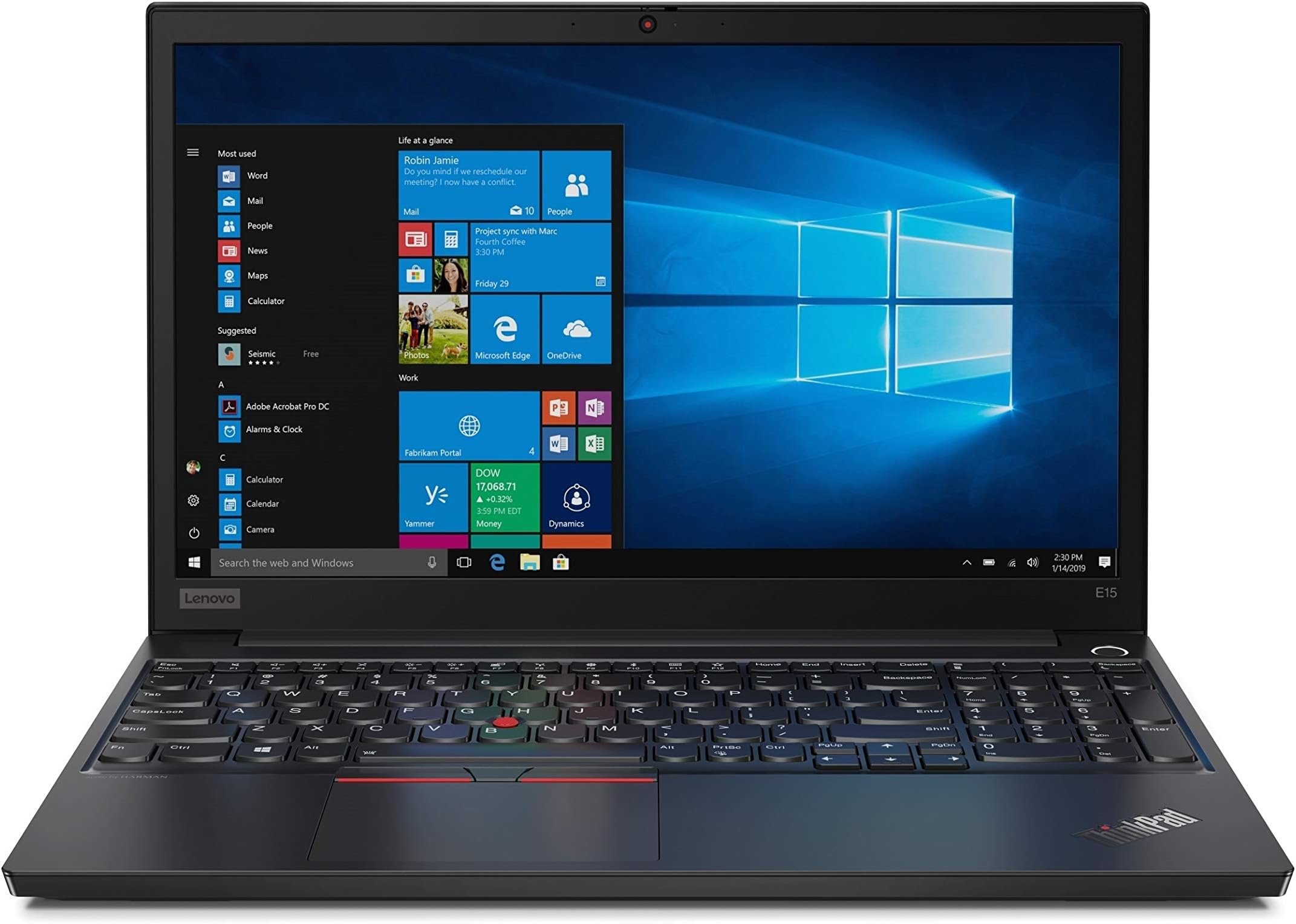 Lenovo ThinkPad E15 20RD005GUS 15.6" Notebook - 1920 x 1080 - Core i5 i5-10210U - 8 GB RAM - 1 TB HDD - Black - Windows 10 Pro 64-bit - Intel UHD Graphics - in-Plane Switching (IPS) Technology -