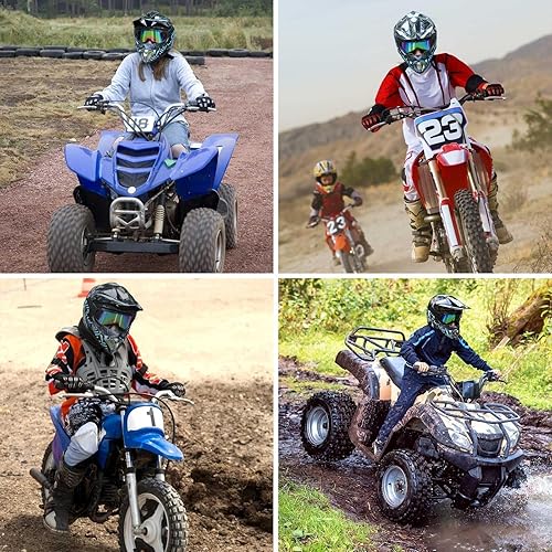 Miniatura 7 de SPARK DOT Casco de Motocross Juvenil Cascos de Dirt Bike para Niños - Cara Completa, Ligero y Transpirable para Bicicleta Eléctrica Todoterreno