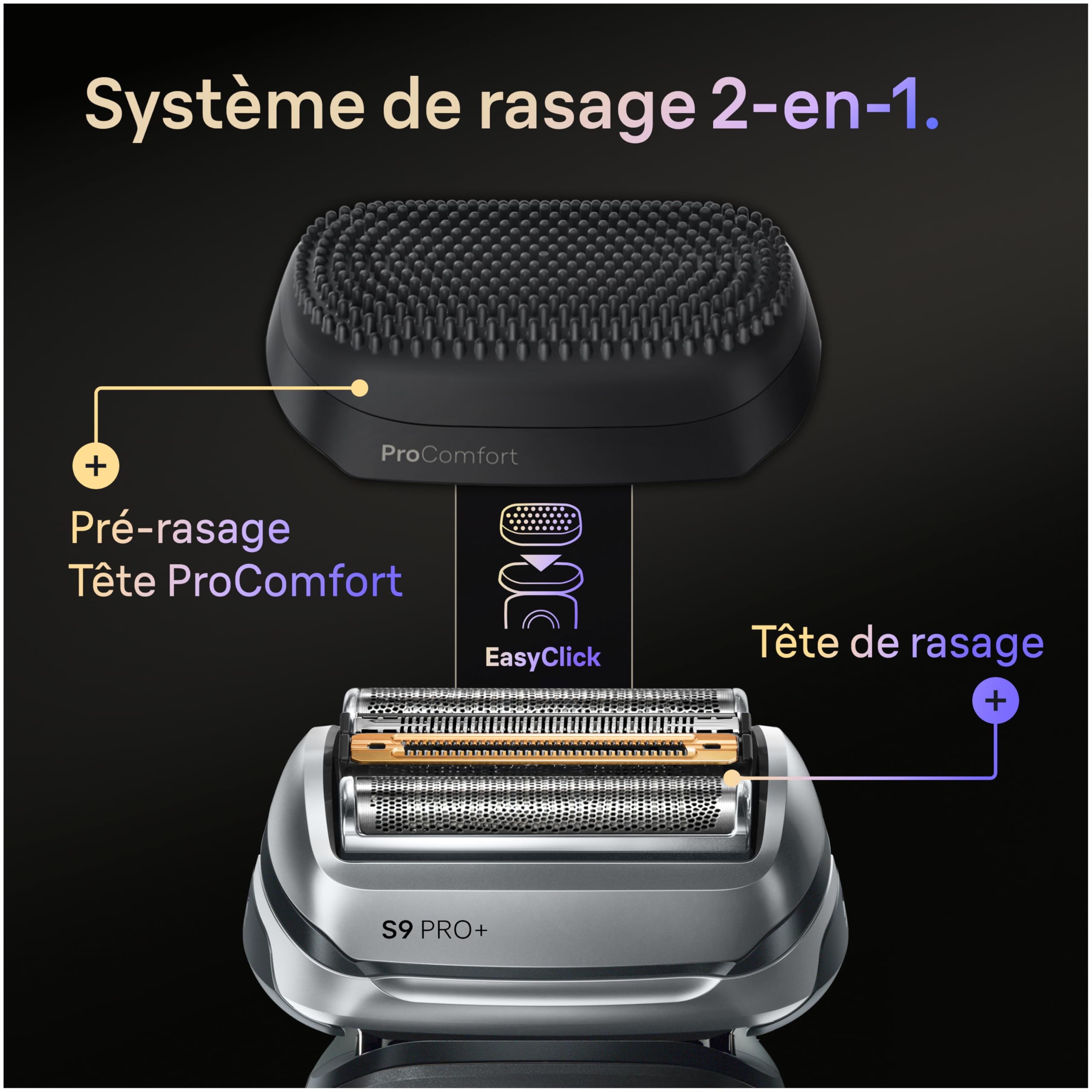 Braun Rasoir Electrique Homme Series 9+ Pro 9690CCE Noir | Etanche, Batterie Rechargeable, Lames de Précision Ultra-Fines, Tondeuse ProTrimmer, Station de Nettoyage, Tête de Pre-Rasage
