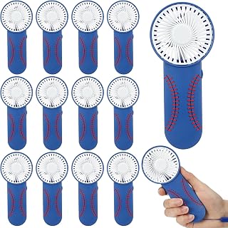 Honoson 12 Pcs Mini Baseball Fan Portable with Lanyard Baseball Party Favor | Small Baseball Handheld Fans for Team Gifts, Goodie Stuffer for Sport Event, Lanyard Included, Battery Operated Not Included