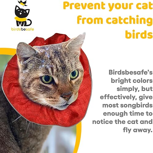 Miniatura 2 de Birdsbesafe® Funda para collar de gato – Collar de gato con advertencia de pájaros, científicamente probado para ayudar a evitar que tu gato atrape