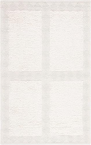 Miniatura 2 de SAFAVIEH Natura Collection - Alfombra de área de 5 x 8 pies, color marfil, hecha a mano, lana rústica texturizada, ideal para zonas de alto tráfico