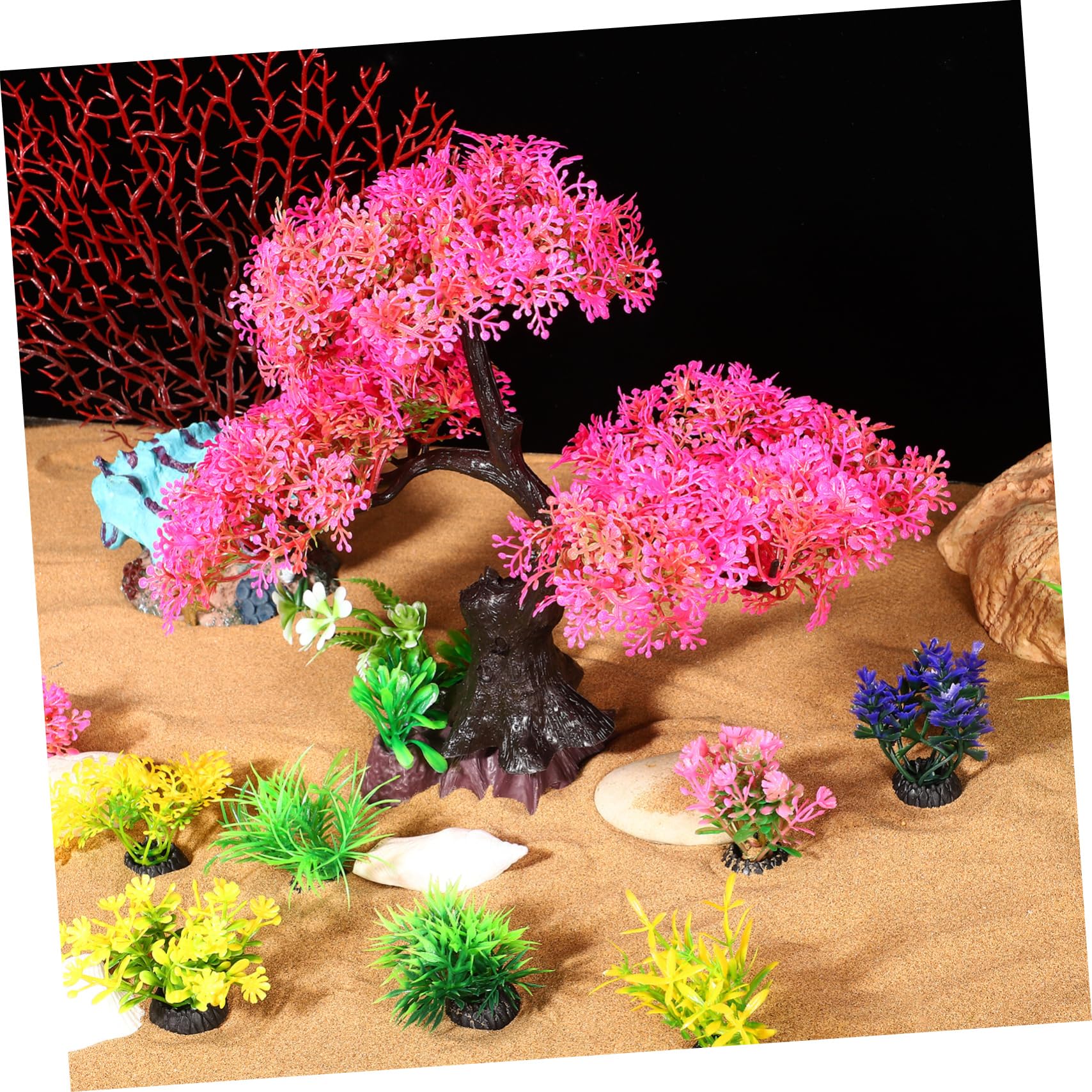 Toyvian 30 Pièces Aquatique en Plastique Pin Décorations D'Aquarium Betta Décor D'Aquarium Fausses Plantes pour Aquarium Plantes Décor