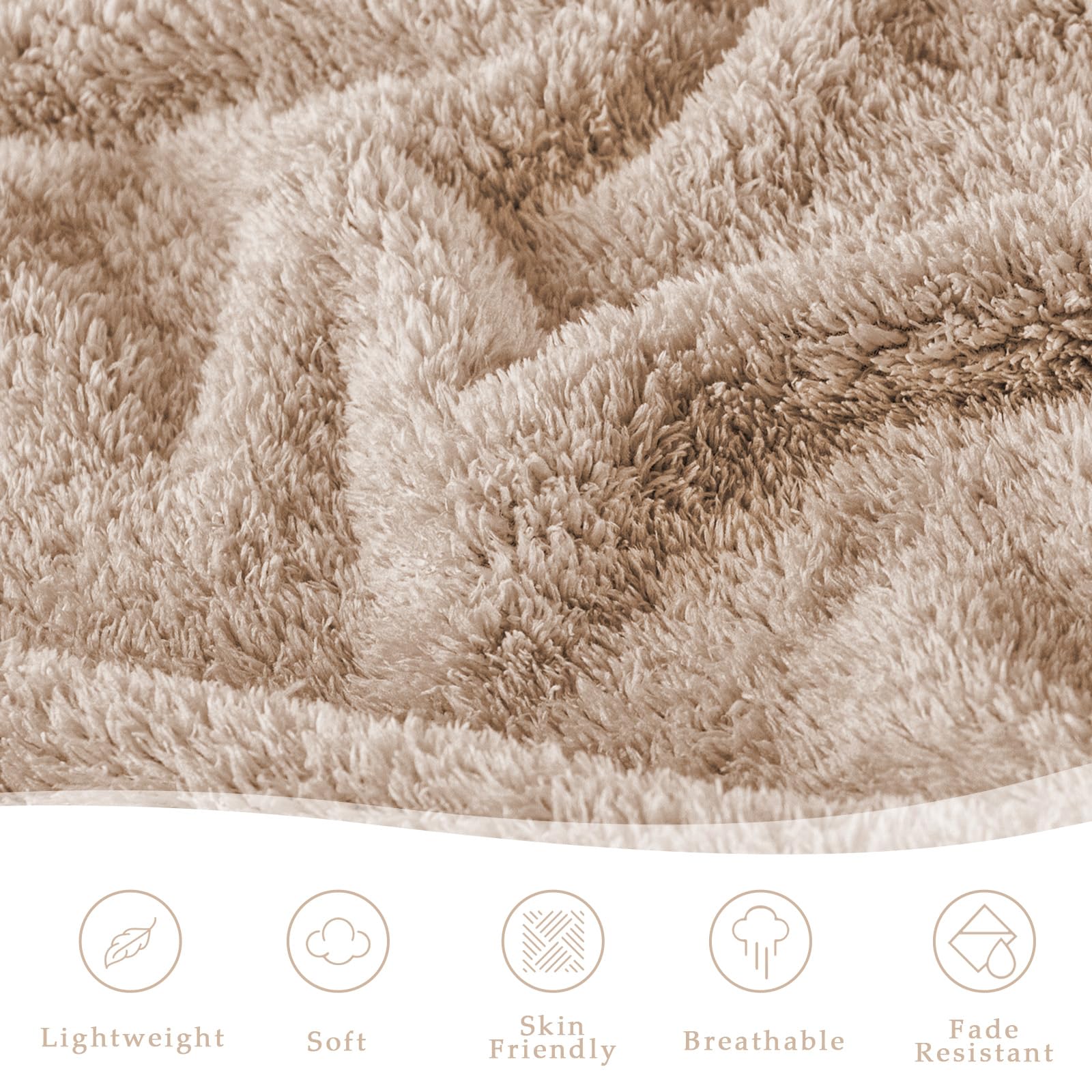 Couverture Polaire Plaid Camel 130x150 Cm - Douce, Chaude - Pour Canapé Ou Lit - Toutes Saisons - 12