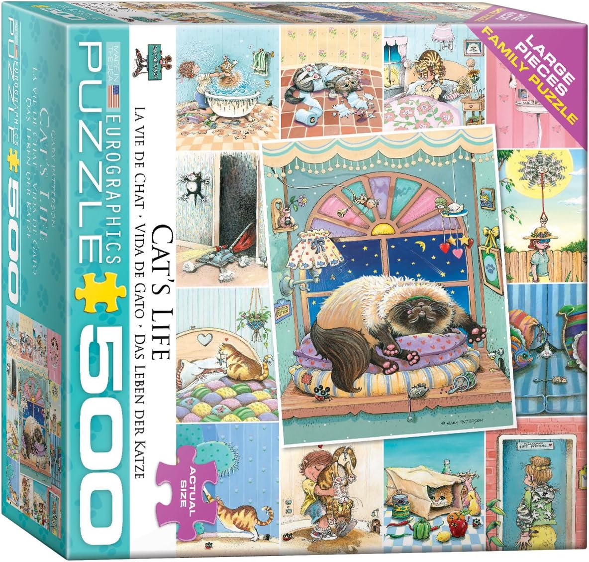 EuroGraphics (EURHR Cat's Life by Gary Patterson 500Piece Puzzle 500Piece Jigsaw Puzzle, 8500-5366