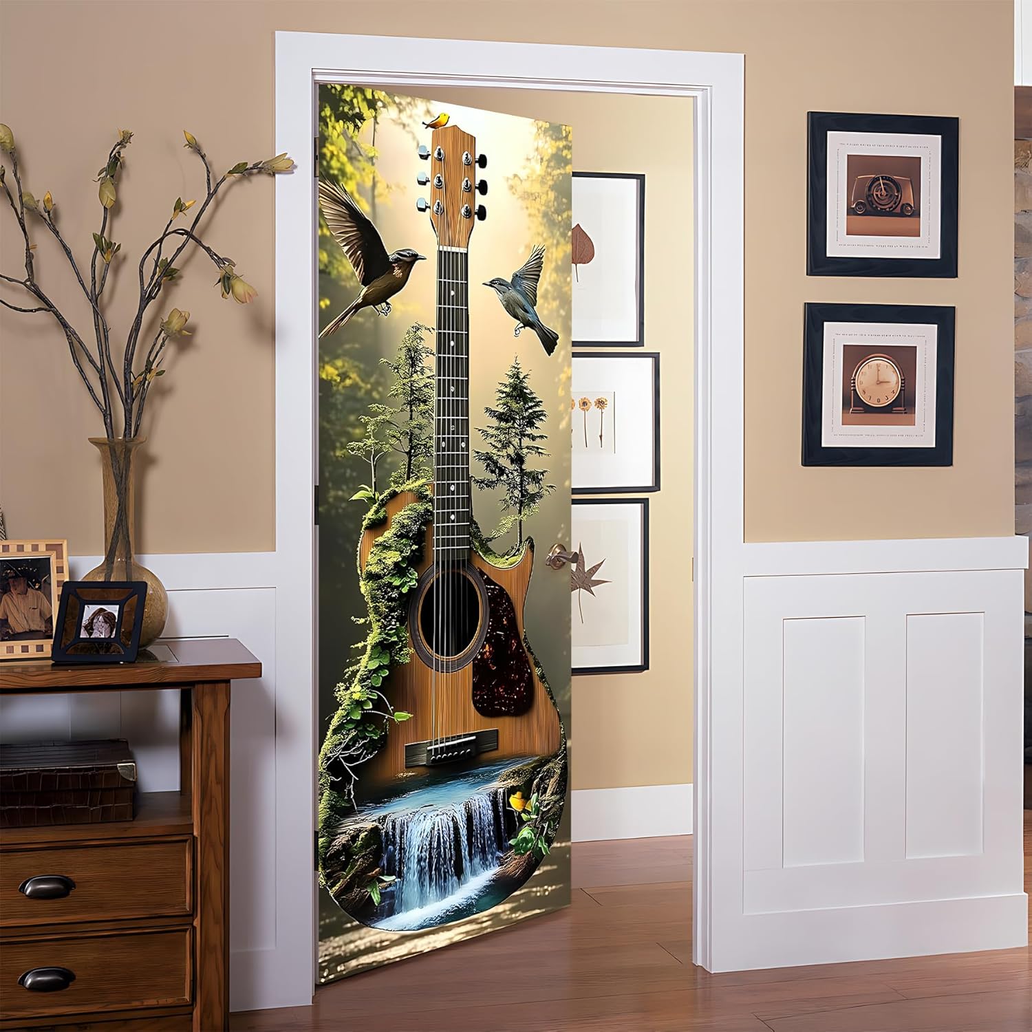 3D Door Stickers, Peel and Stick Wallpaper ，Self-Adhesive Mural PVC Waterproof Wall Poster for Home Decor 30.3" W x 78.7" H