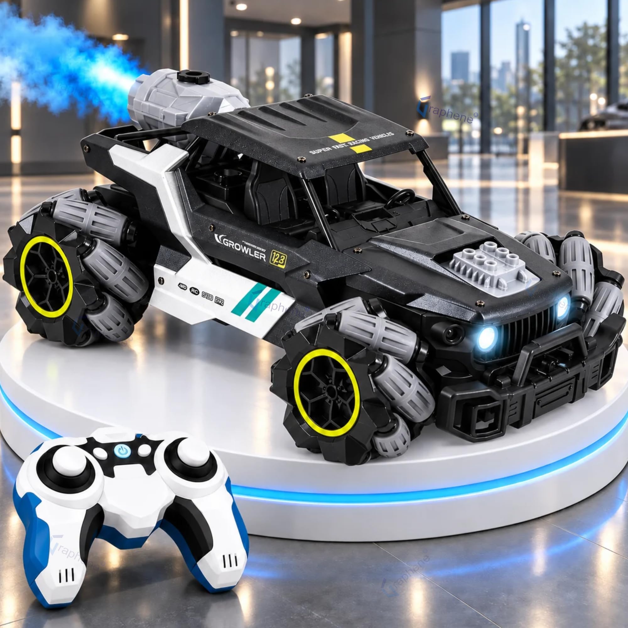 Graphene RC Drift Car - 360° Rotation & Smoke Effects -13